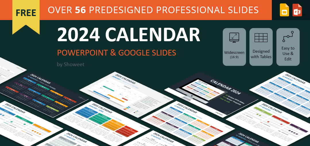 2024 Calendar for PowerPoint and Google Slides