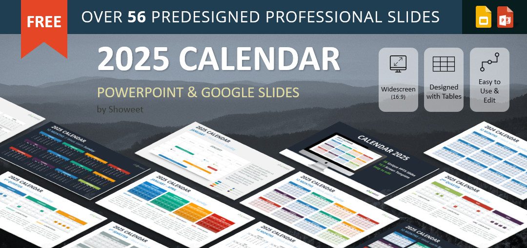 2025 Calendar for PowerPoint and Google Slides