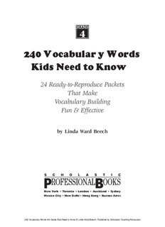 240 Vocabular y Words Kids Need to Know 4