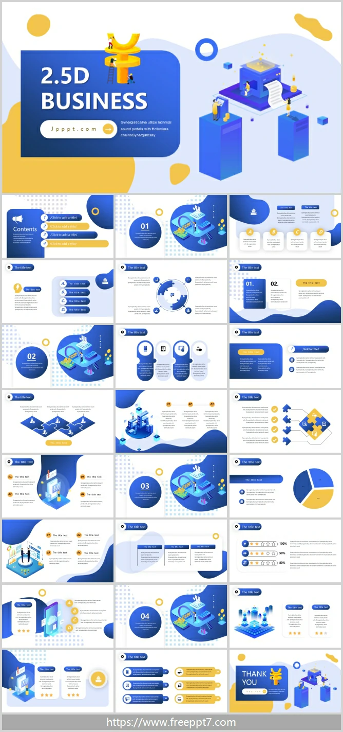 2.5D flat business PowerPoint templates