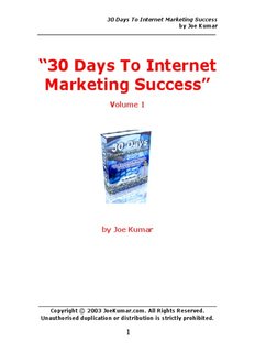 30 Days To Internet Marketing Success