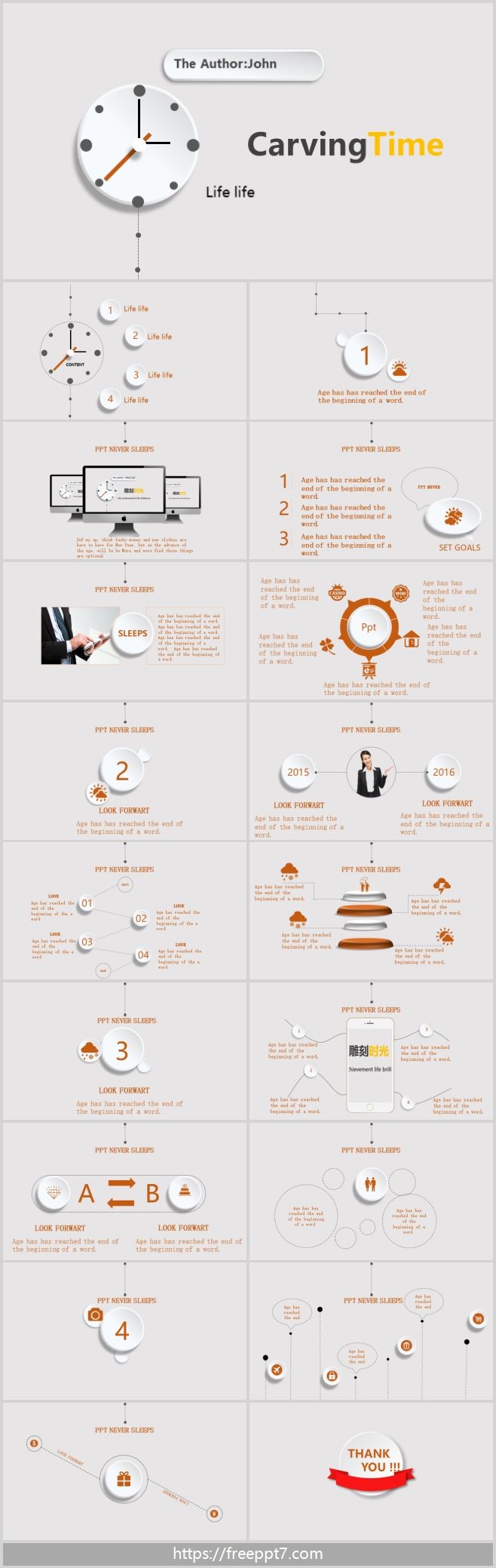 3D Micro Stereo Clock PowerPoint Templates