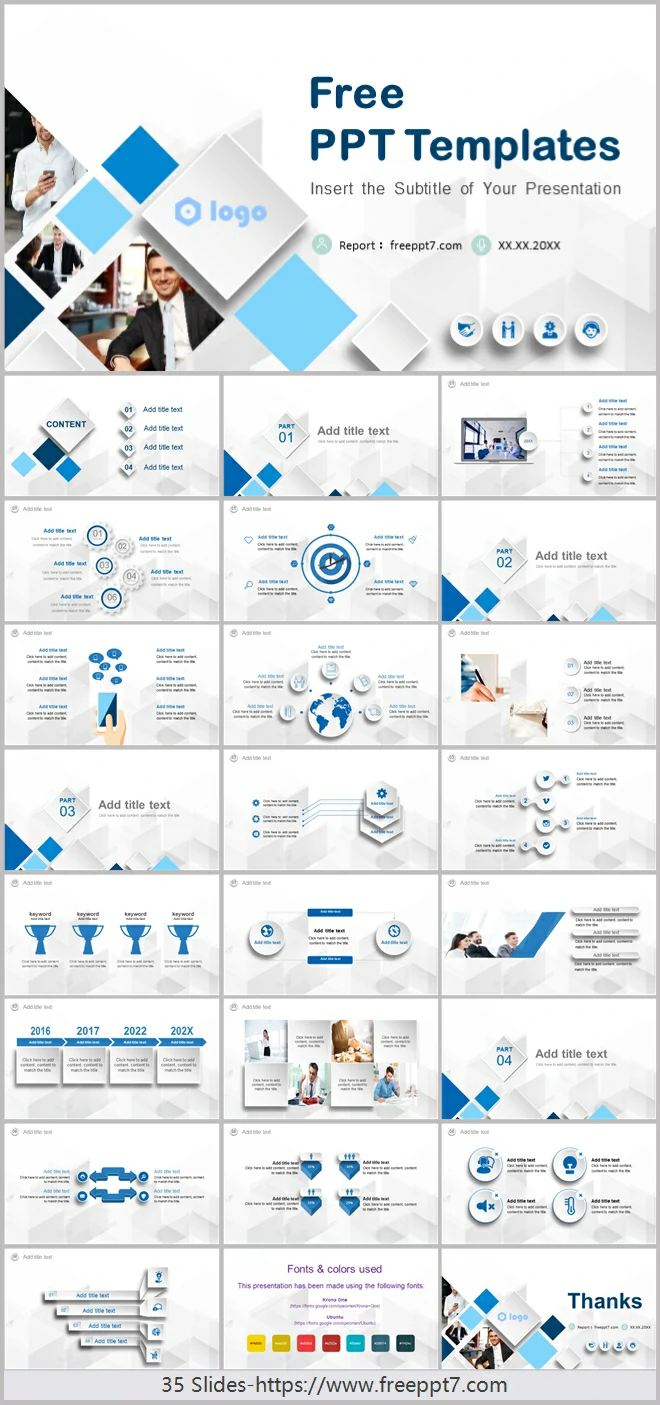 3D Style Business Report PowerPoint Templates