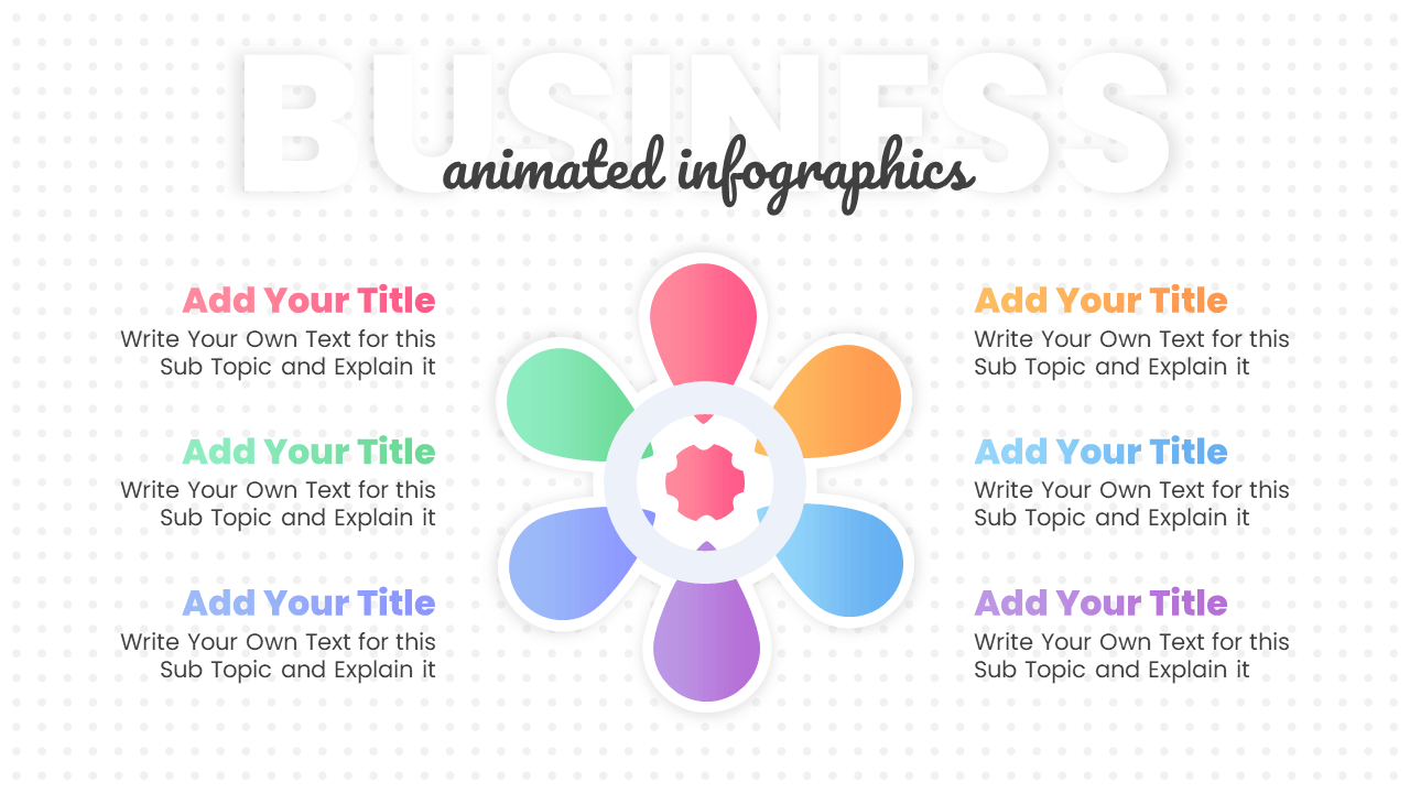 6 Steps Infographic Flower PowerPoint Template