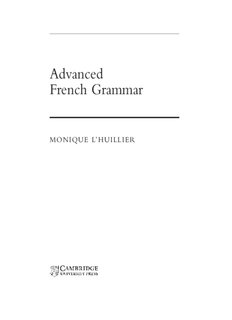 Advanced French Grammar