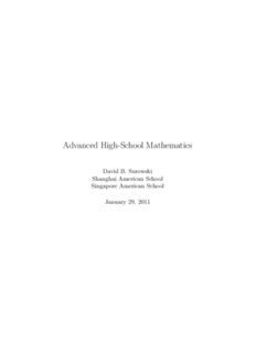 Advanced High-School Mathematics