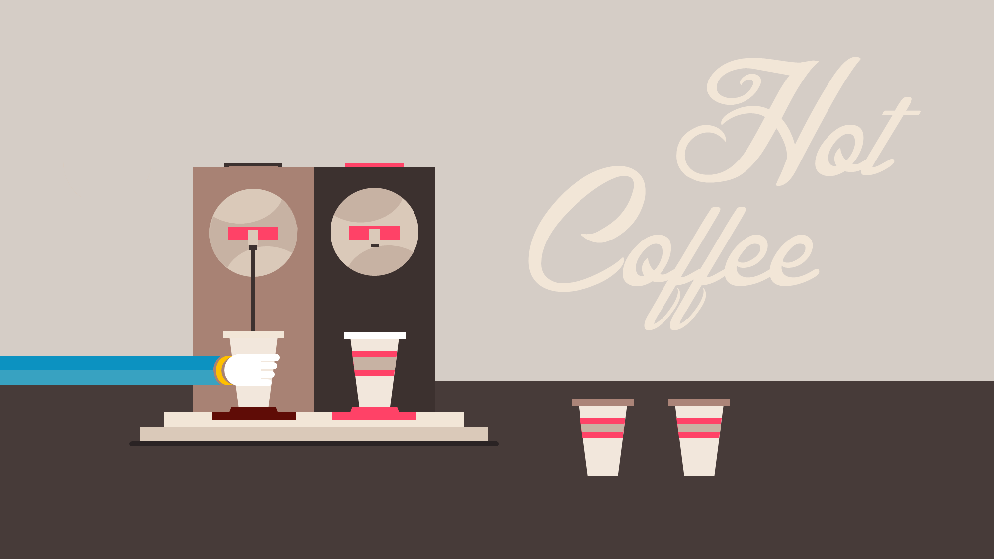 Animated Coffee Shop Cartoon Background Template in PowerPoint