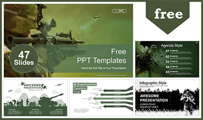 Army Soldier in Action PowerPoint Templates