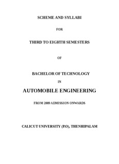 Automobile Engineering. - University of Calicut