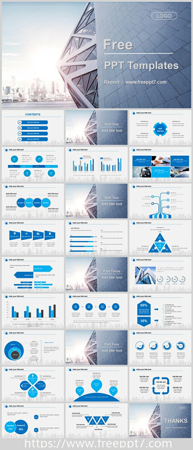 Beautiful! Blue Construction Industry PowerPoint Templates