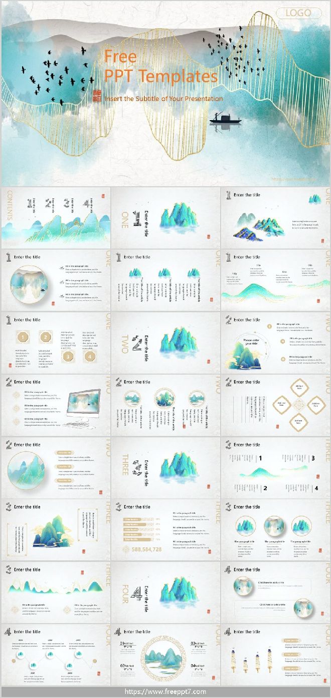 Beautiful Chinese Style Business PowerPoint Templates