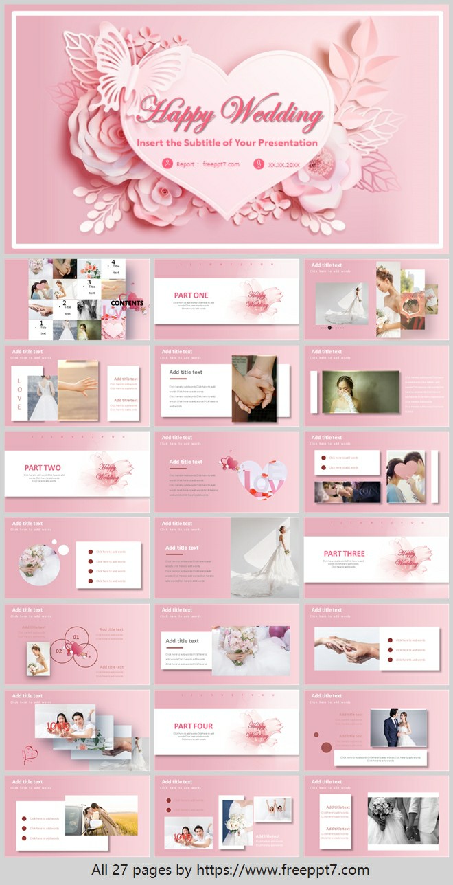 Beautiful Love Album PowerPoint Templates