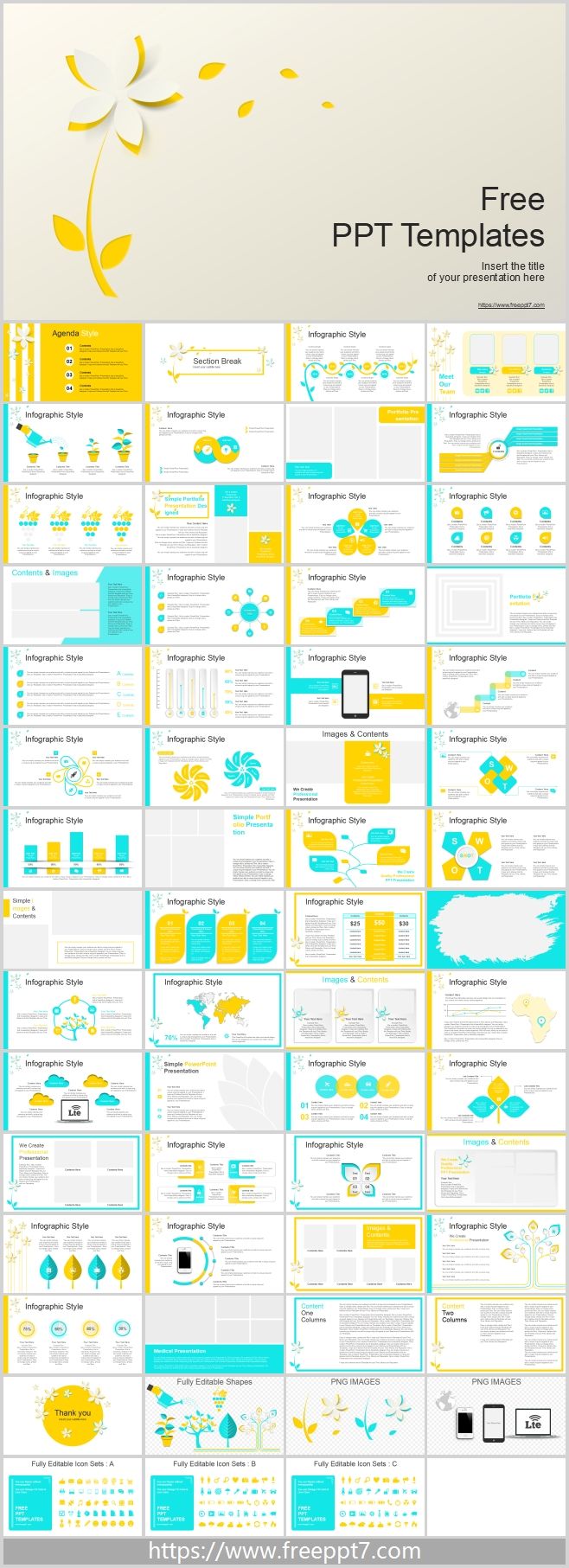 Beautiful yellow flower Google slides theme