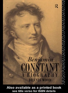 Benjamin Constant: A Biography