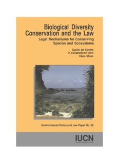 Biological Diversity Conservation and the Law