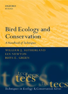 Download Bird Ecology and Conservation A Handbook of Techniques