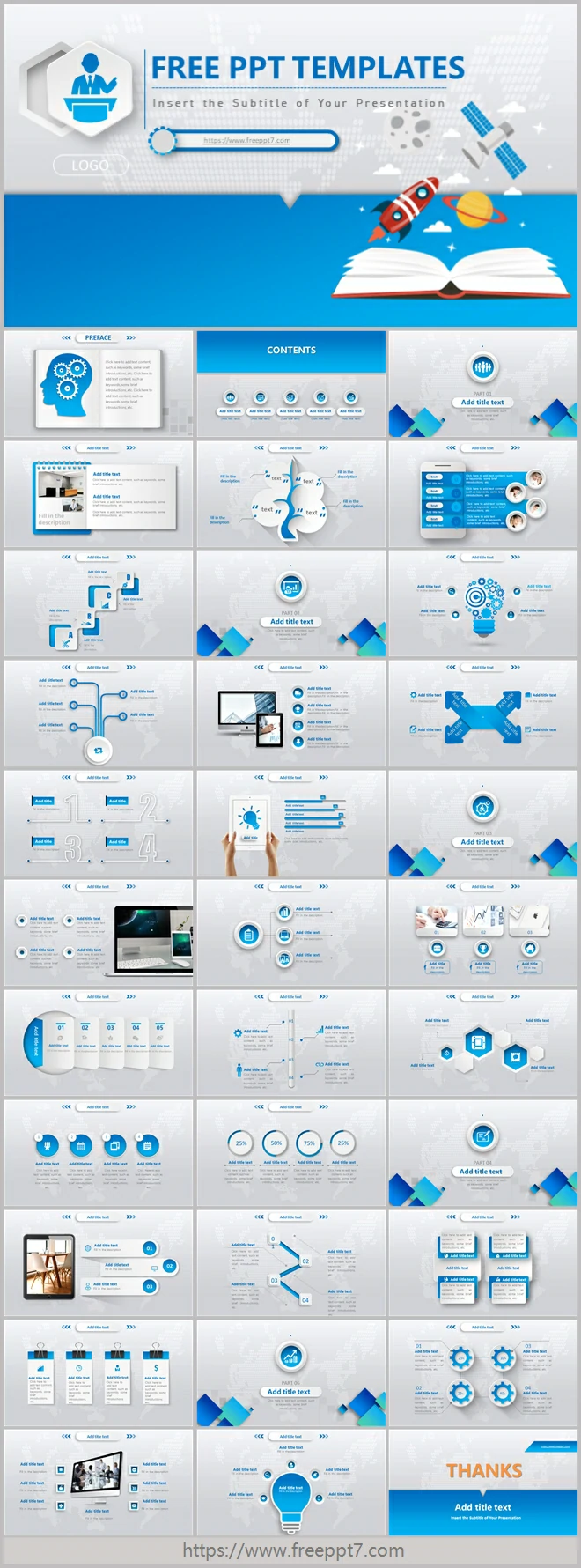 Blue Micro Stereo Style PowerPoint Templates