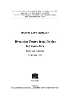 Byzantine Poetry from Pisites to Geometers