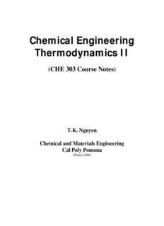 Chemical Engineering Thermodynamics II