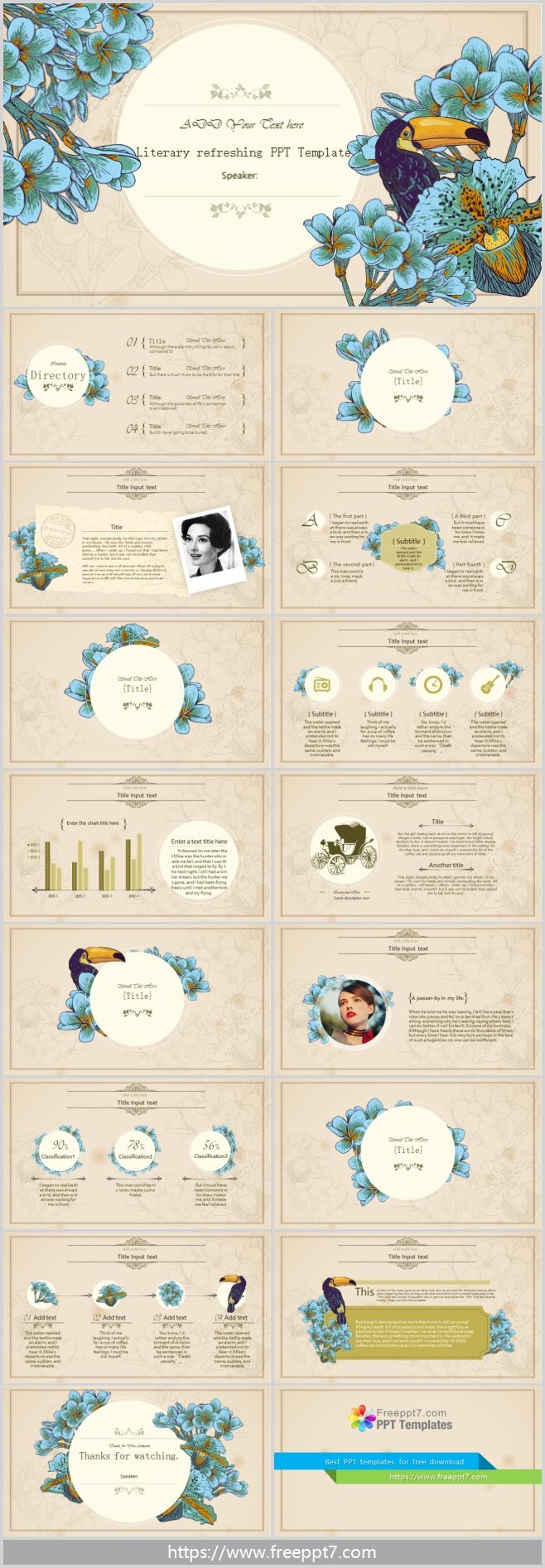 Classical pattern PowerPoint template