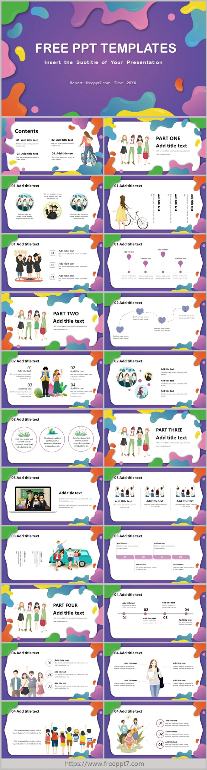 Colorful Youth Style PowerPoint Templates