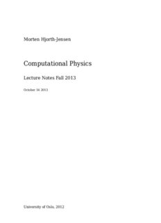 Computational Physics - Department of Physics