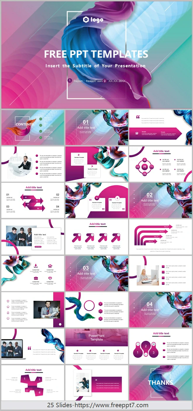 Cool Ribbon Business PowerPoint Templates