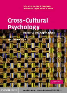 Cross-Cultural Psychology