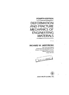 DEFORMATION AND FRACTURE MECHANICS OF ENGINEERING