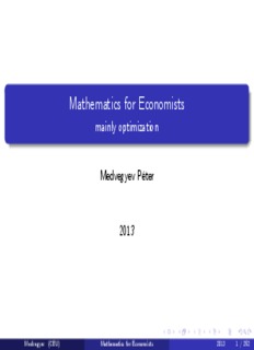 Mathematics for Economists 