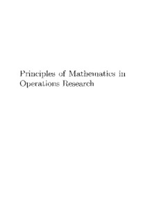 Principles of Mathematics in Operations Research 