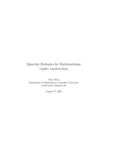 Quantum Mechanics for Mathematicians 