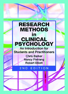 Research Methods in Clinical Psychology 