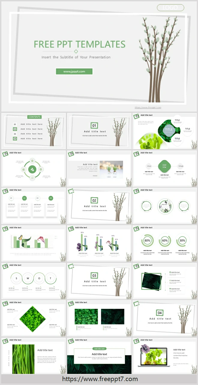 Elegant Plant Background PowerPoint Templates