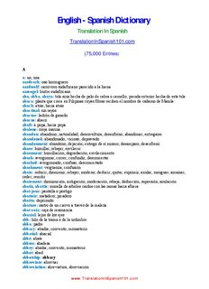 English-Spanish, Spanish-English dictionary