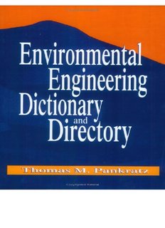 Environmental Engineering Dictionary and Directory