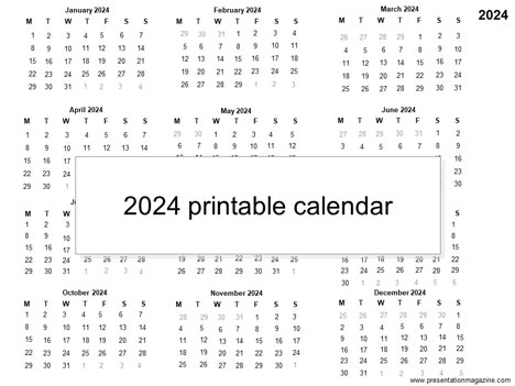 Free 2024 Printable Calendar Template