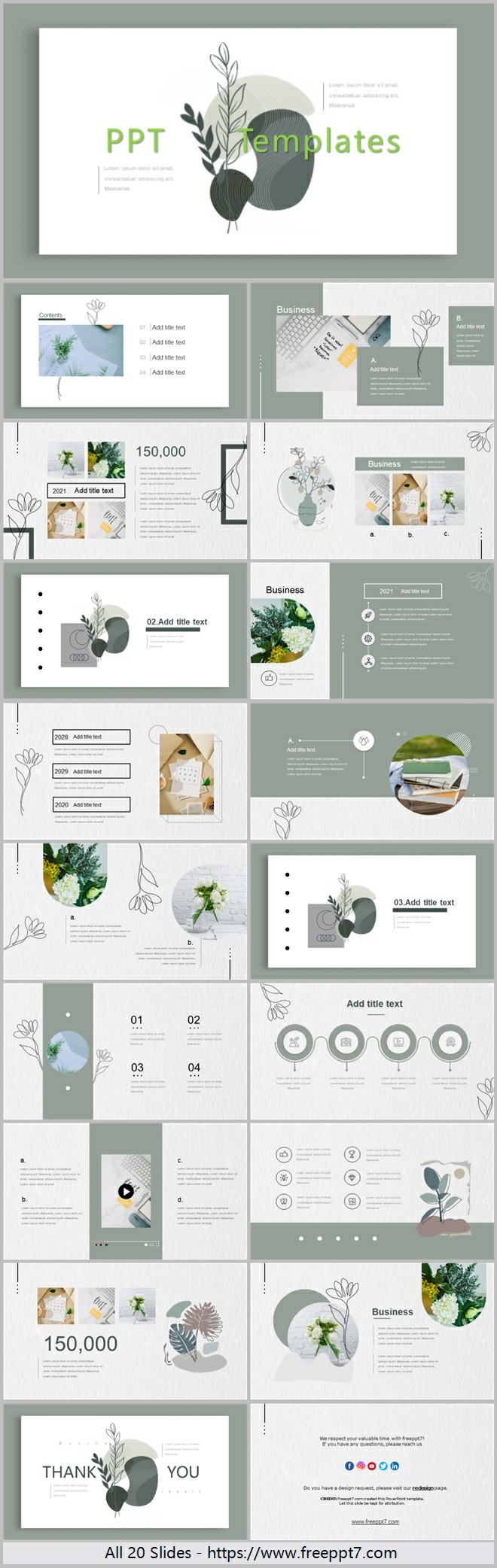 Fresh and Elegant Art style PowerPoint Templates