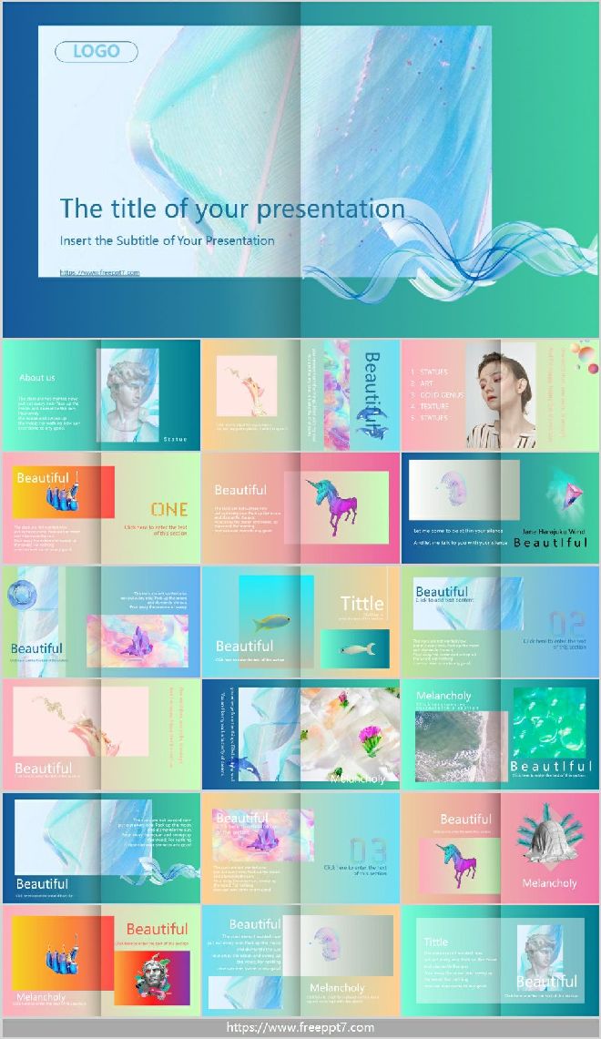 Fresh picture album style PowerPoint Templates