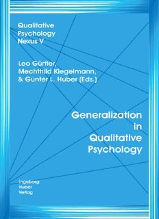 Generalization in Qualitative Psychology