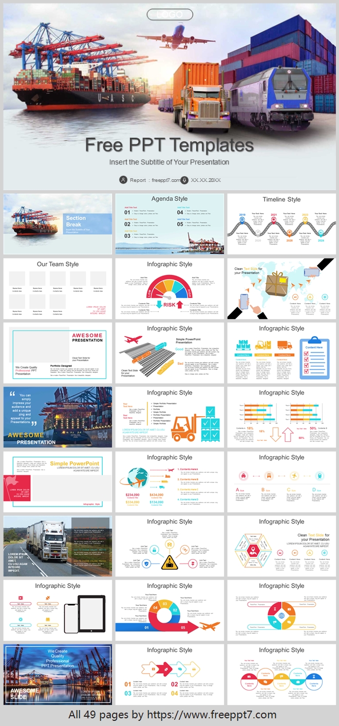 Great ! Dynamic Global Logistics PowerPoint Templates