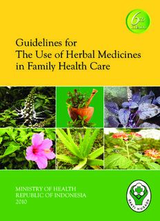 Guidelines for The Use of Herbal Medicines in Family Health Care