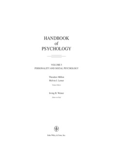 Handbook of Psychology, Volume 5, Personality and Social Psychology