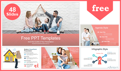 Happy Family Moving Day PowerPoint Templates