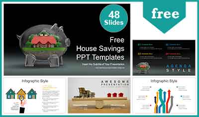 House Mortgage Savings PowerPoint Templates