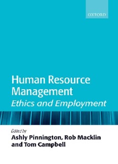 Human Resource Management: Ethics and Employment