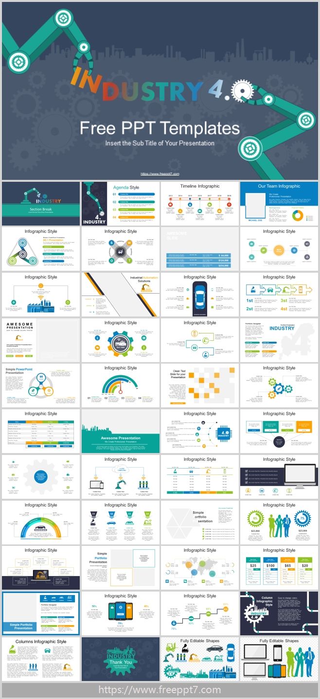 Industrialization 4.0 Theme PowerPoint Templates