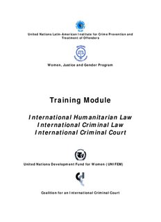 International Humanitarian Law International Criminal Law