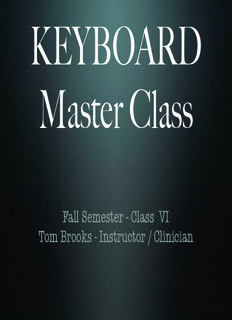 Keyboard Master Class - Tom Brooks Music