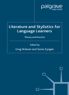 Literature and Stylistics for Language Learners